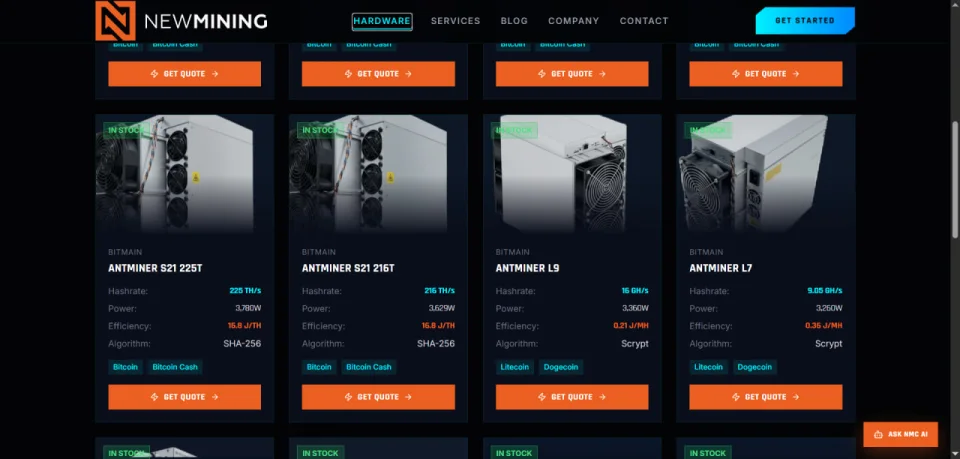 Разработка сайта для New Mining