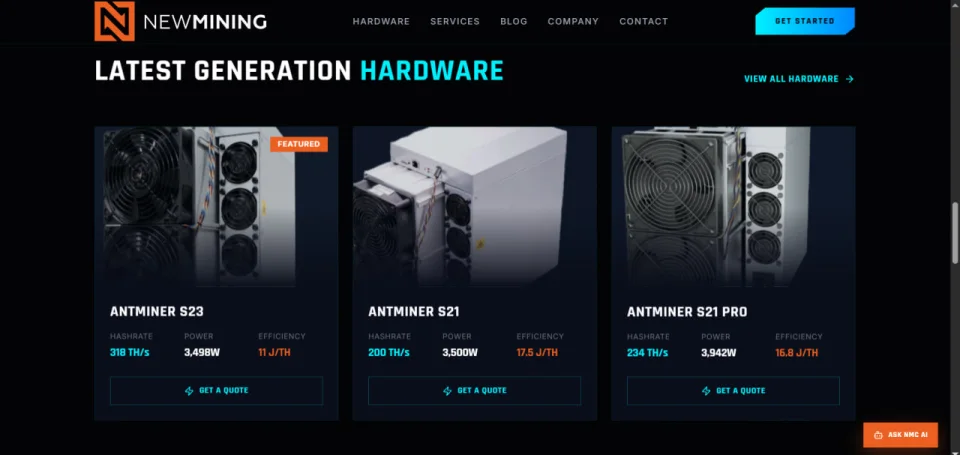 Разработка сайта для New Mining